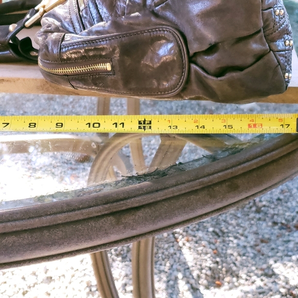 Treesje Army Green Leather Shoulder Bag - Picture 2 of 12